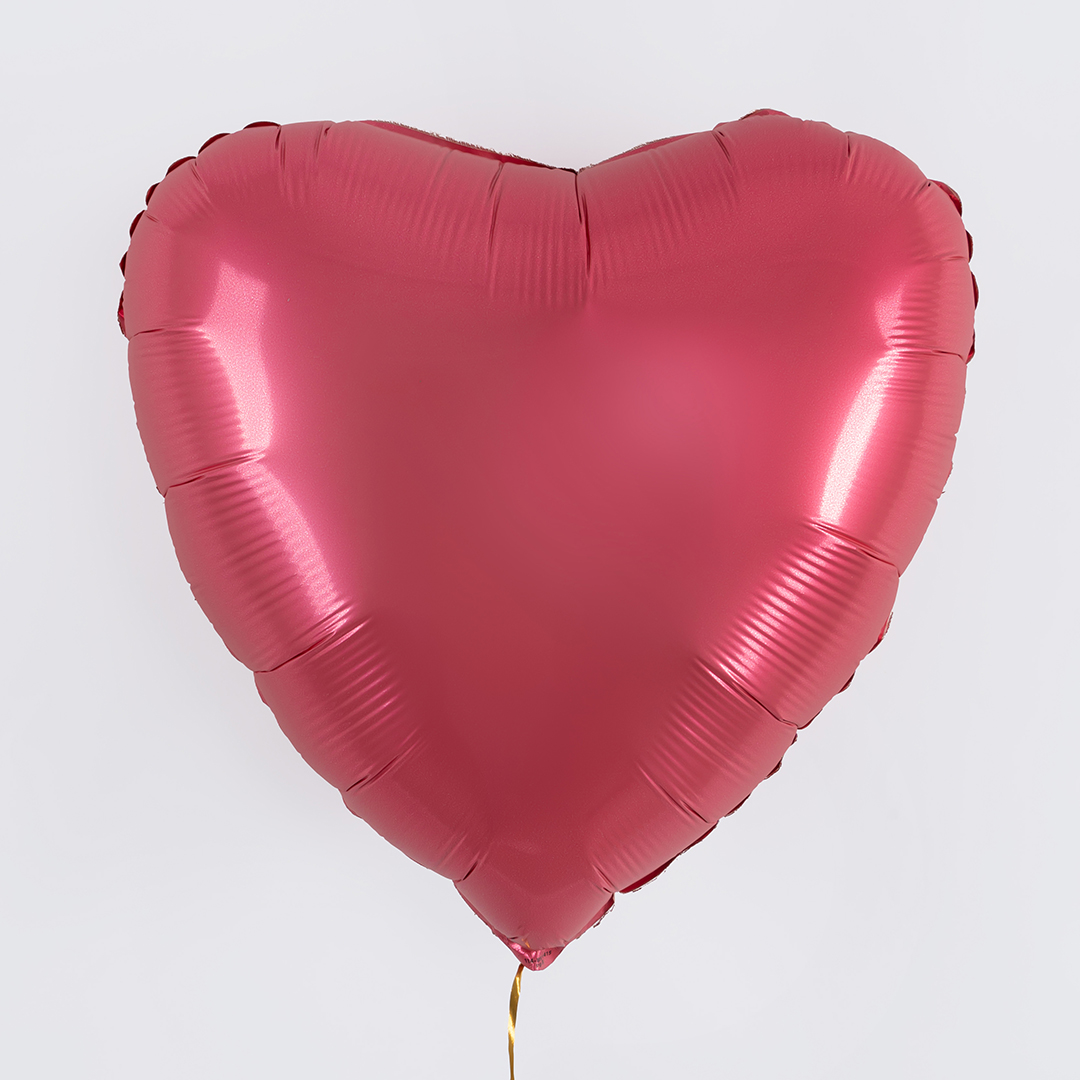 Шар (18''/46 см) Сердце, Ягодная помада, Сатин, 1 шт.