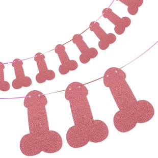Гирлянда на Девичник, Розовое Золото, с блестками, 10 шт.*15 см, 3 м, 1 упак.