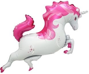 Шар (37''/94 см) Фигура, Звездный Единорог, Розовый, 1 шт. в уп.