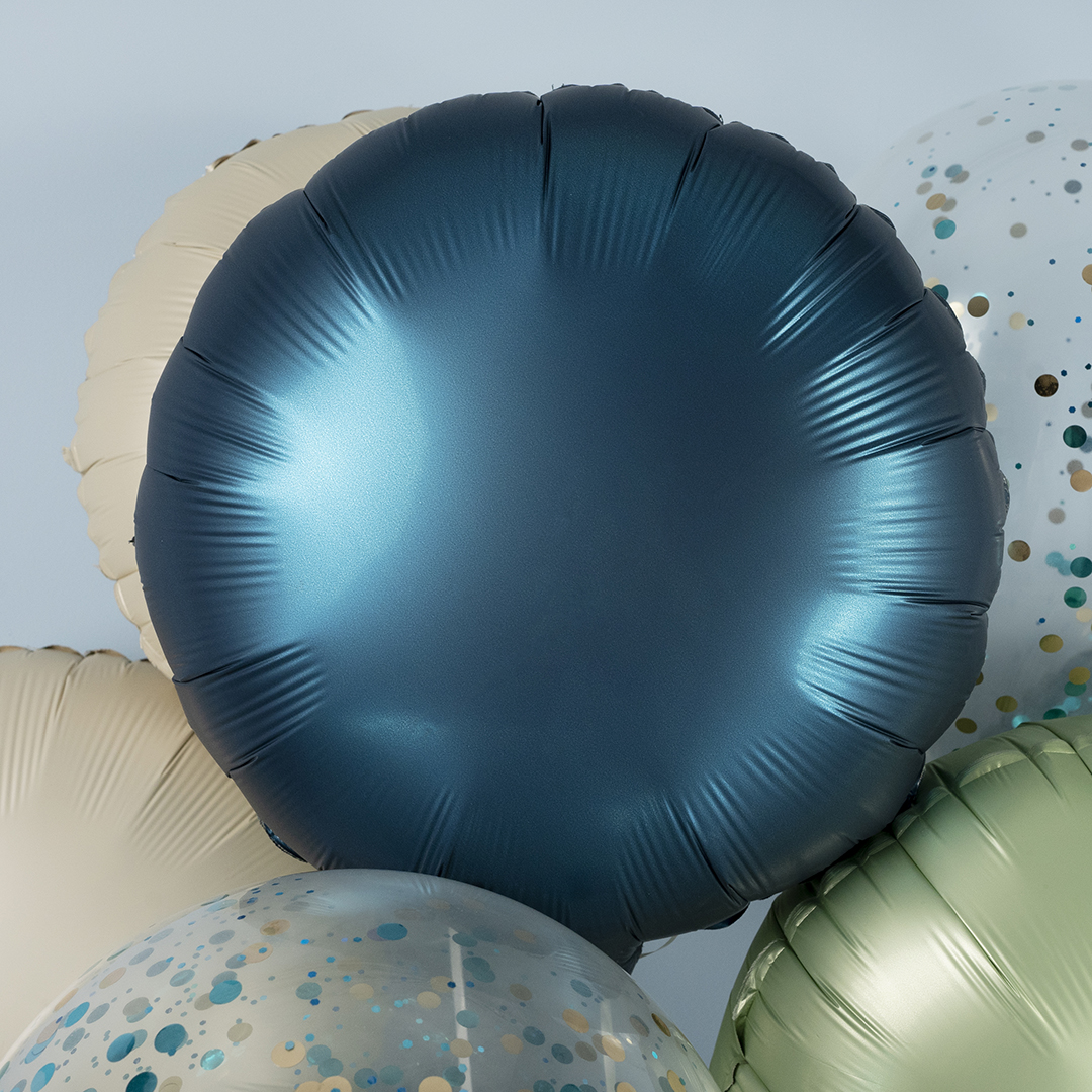Шар (18''/46 см) Круг, Индиго, Сатин, 1 шт.