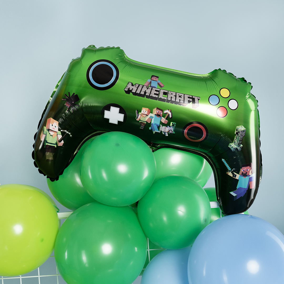 Шар (27''/69 см) Фигура, Геймпад, Пиксели, 1 шт. в уп.