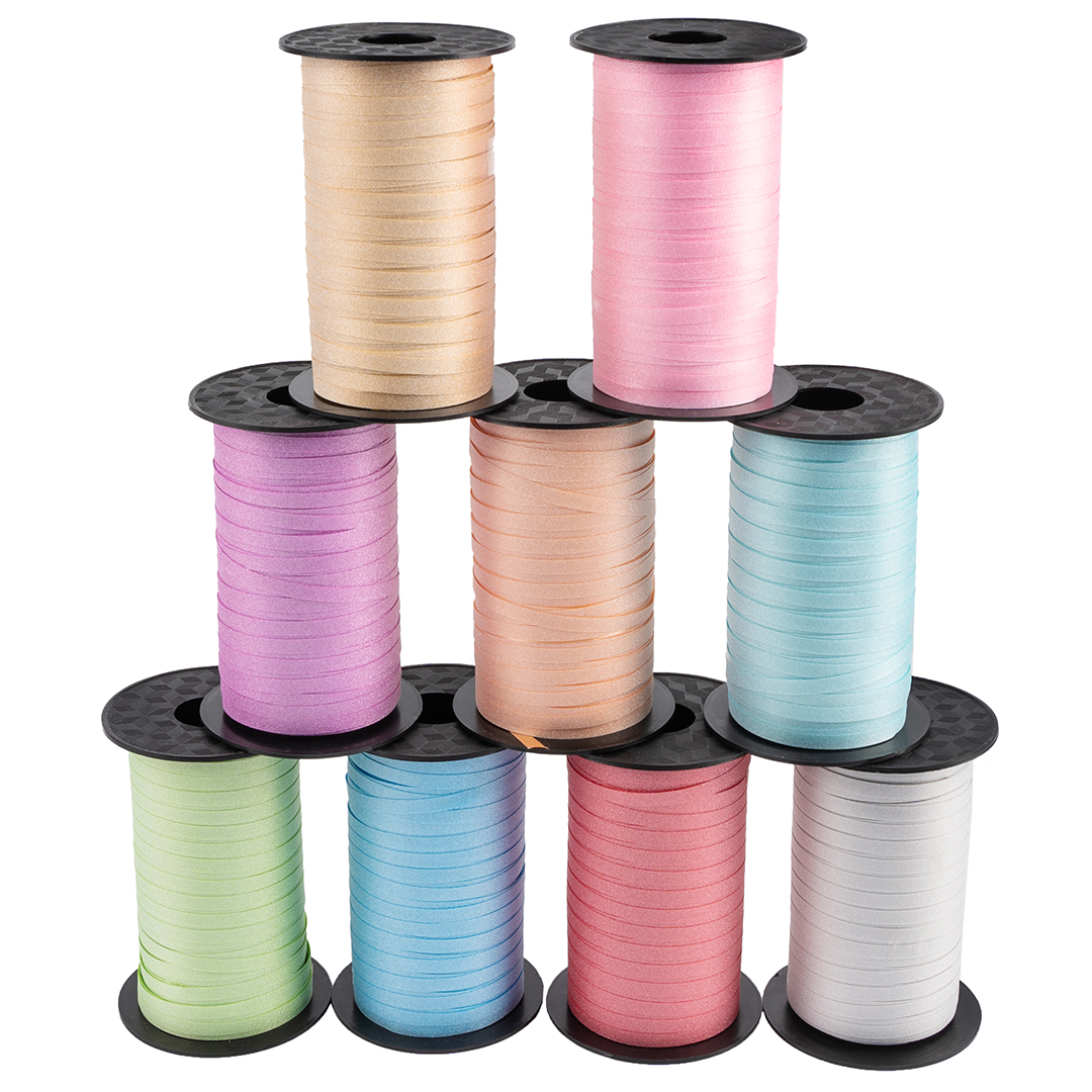 Лента полипропиленовая (0,5 см*100 м) Фуксия, Глиттер, 1 шт.