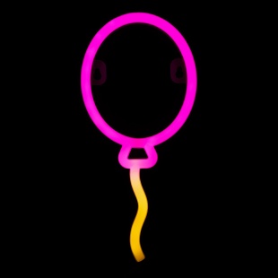 Световая фигура Воздушный шар, 11,5*24 см. Розовый/Теплый белый, 1 шт.