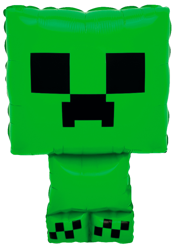 Шар (26''/66 см) Фигура, Пиксельный монстр, Зеленый, 1 шт.