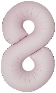 Шар (40''/102 см) Цифра, 8 Slim, Пыльная роза, Сатин, 1 шт. в уп.