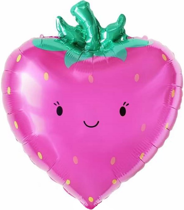 Шар (24''/61 см) Фигура, Клубника, Розовый, 1 шт.