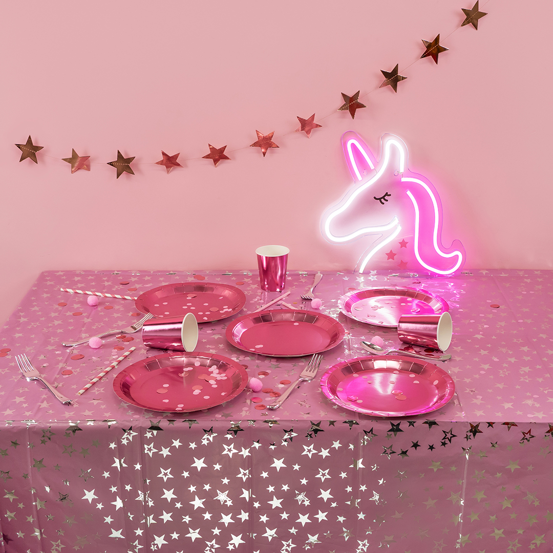 Световая фигура Единорог, 33*33 см. Розовый/Белый, 1 шт.