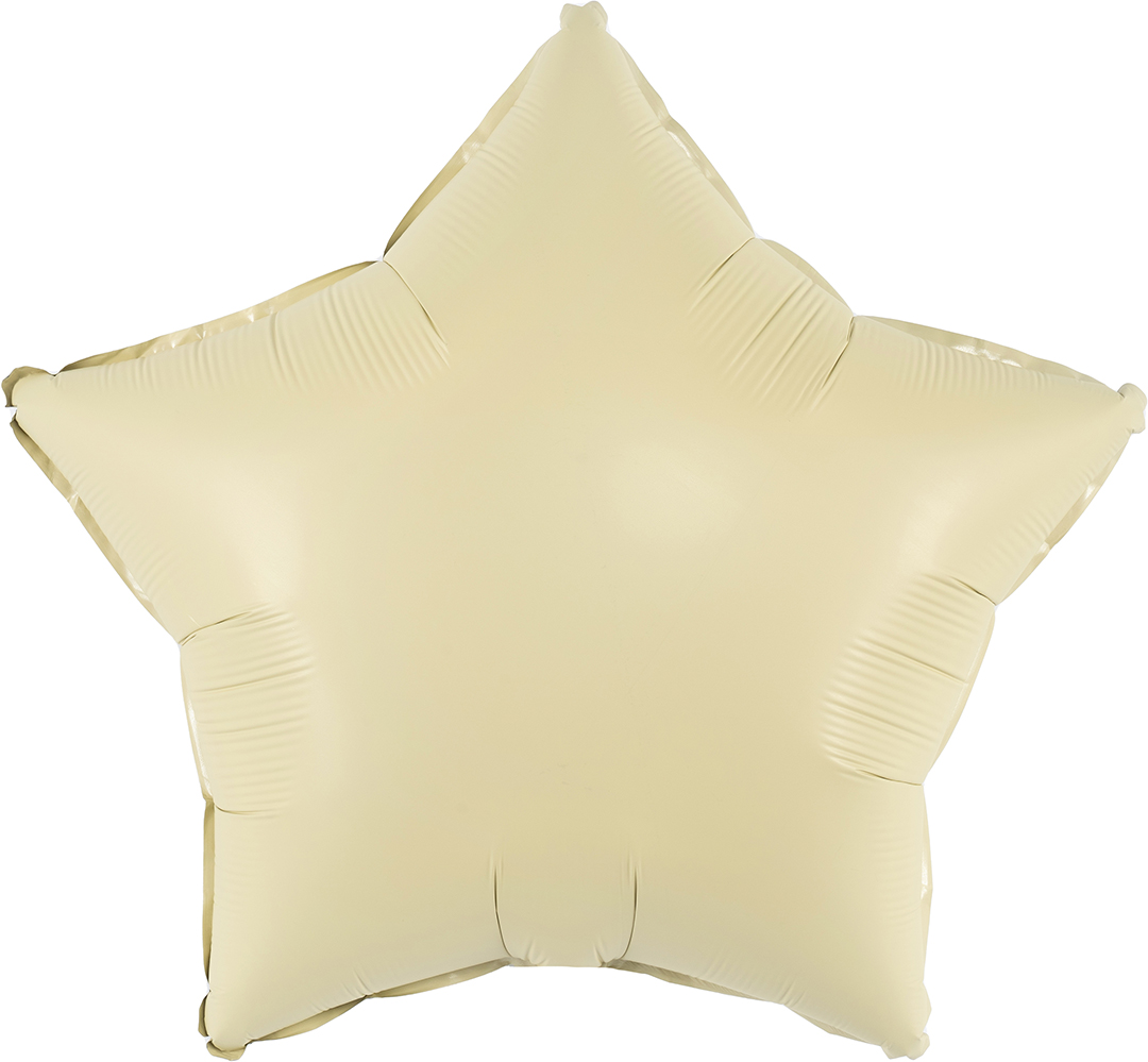 Шар (18''/46 см) Звезда, Светло-желтый, Сатин, 1 шт.