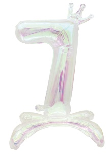 Шар (32''/81 см) Цифра на подставке, 7 Корона, Хамелеон, Хамелеон, 1 шт. в уп.