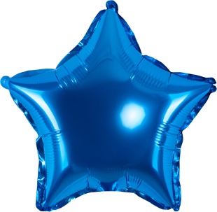 Шар с клапаном (10''/25 см) Мини-звезда, Синий, Металлик, 1 шт.