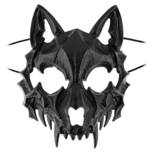 Карнавальная маска, Череп волка, Черный, 20*17 см, 1 шт. 