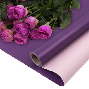 Упаковочная пленка 65мкр (0,57*10 м) Двухцветная, Розовый/Фиолетовый, Матовый, 1 шт.