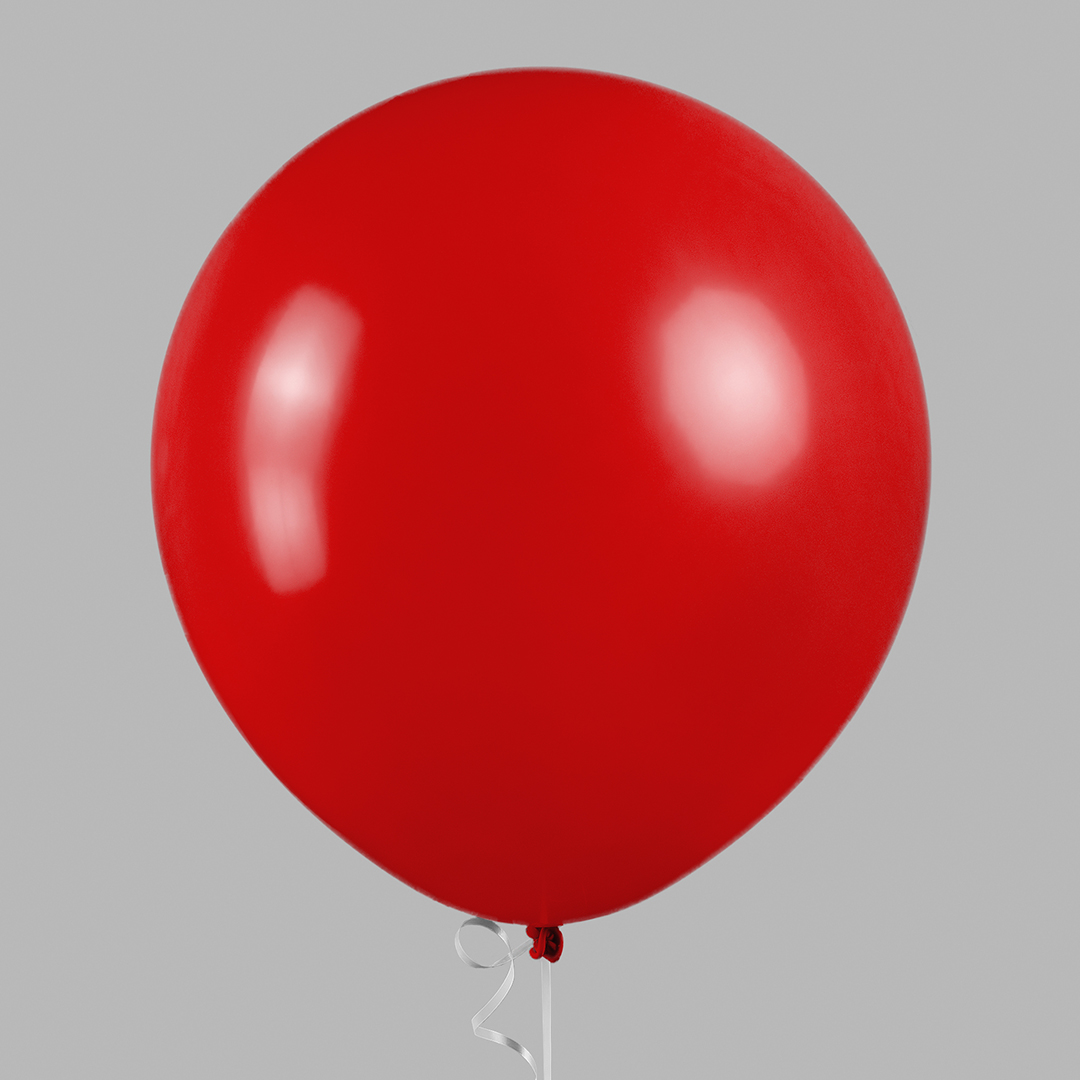 Шар (18''/46 см), Красный, пастель, 10 шт.
