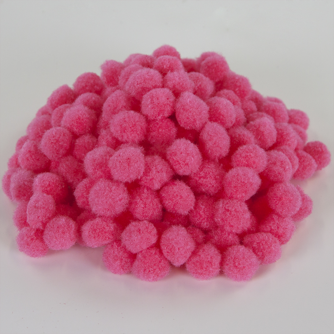 Декоративное украшение Помпончики, 1,5 см. Ярко-розовый, 200 шт.