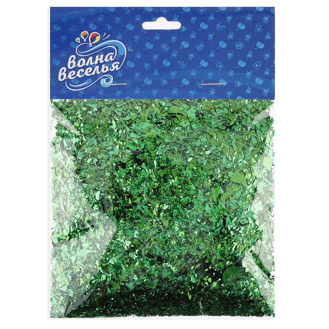 Конфетти дробленые Зеленый, Металлик, 20 г.