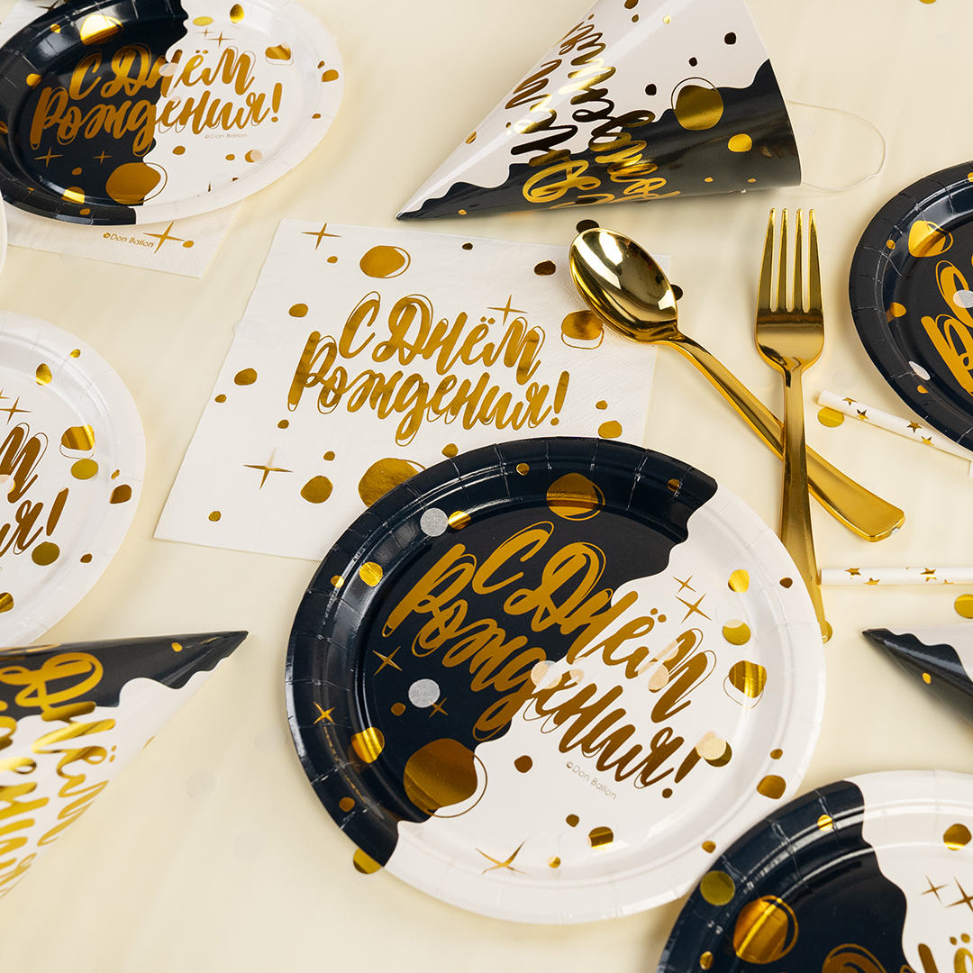 Ложки, Золото, Металлик, 17 см, 10 шт. в упак. 