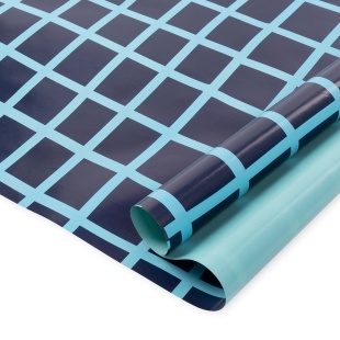 Упаковочная бумага 80гр (0,7*1 м) Клеточки, Синий, 2 ст, 10 шт.