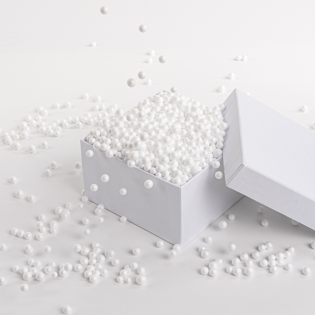 Шарики пенопласт, Белый, 6-8 мм, 10 гр.