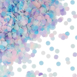 Конфетти тишью Круг, Ассорти, Макарунс, 1 см, 50 г.