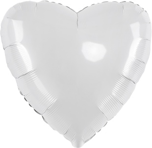 Шар (9''/23 см) Мини-сердце, Белый, 1 шт.