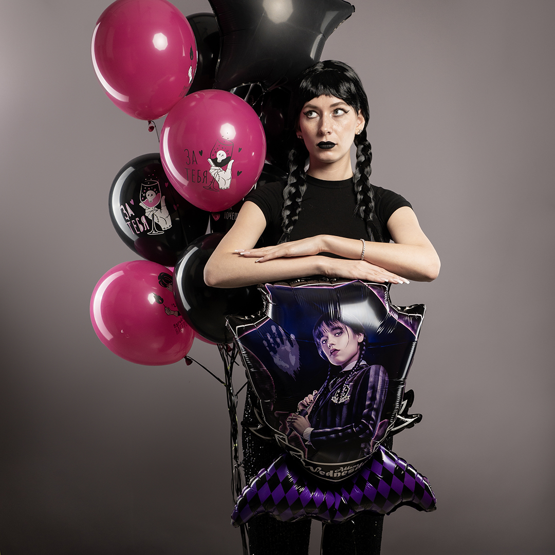 Шар (31''/79 см) Фигура, Мрачная стори, Уэнсдей, 1 шт.