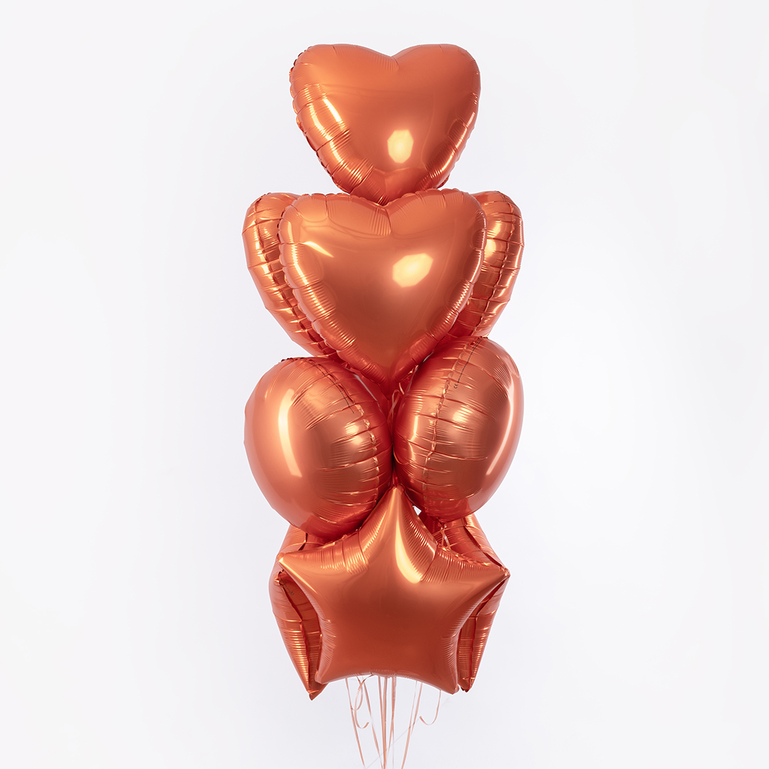 Шар (18''/46 см) Звезда, Оранжевый, Сатин, 1 шт.