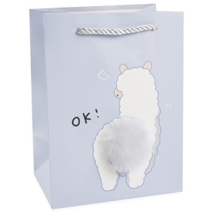 Пакет подарочный, 210гр, Пушистые хвостики, Дизайн №2, 19,5*14,5*10 см, 1 шт.