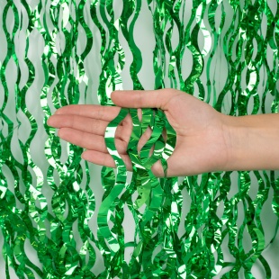 Занавес Волна, Зеленый, Металлик, 100*200 см, 1 шт.