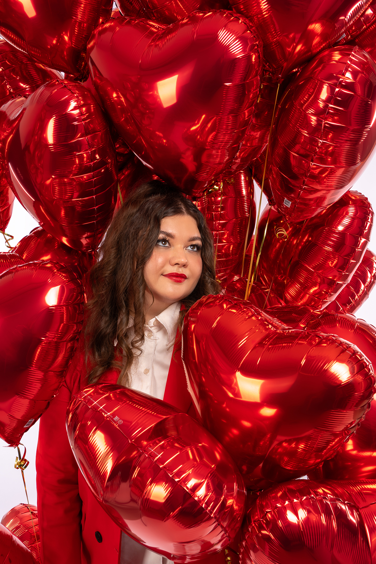 Шар (19''/48 см) Сердце, Красный, 1 шт.