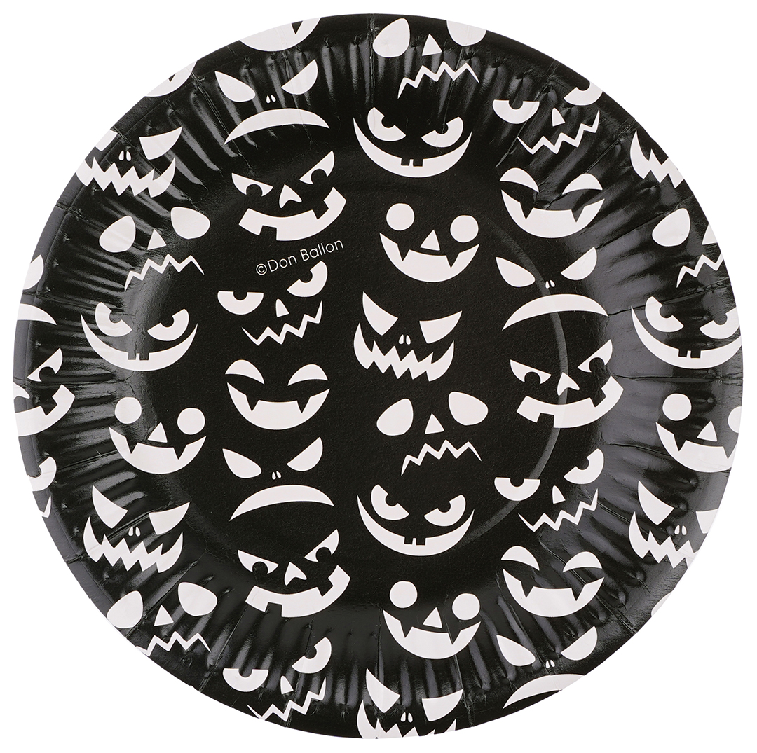 Тарелки (7''/18 см) Хэллоуин, Черный, 6 шт.