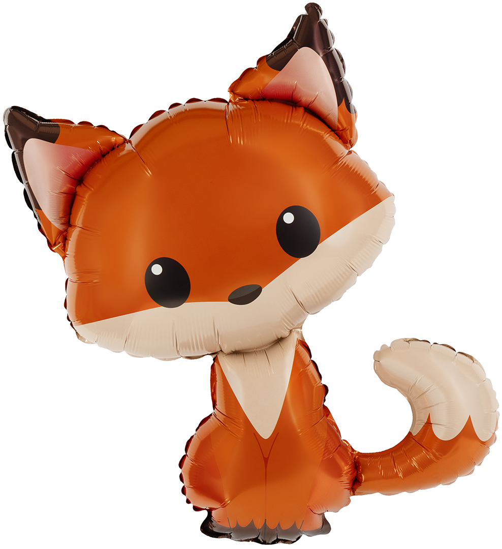 Шар (14''/36 см) Мини-фигура, Лисенок, 1 шт.
