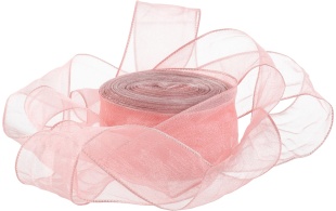 Лента органза (2,5 см*9,14 м) Нежная грация, Пыльная роза, 1 шт.