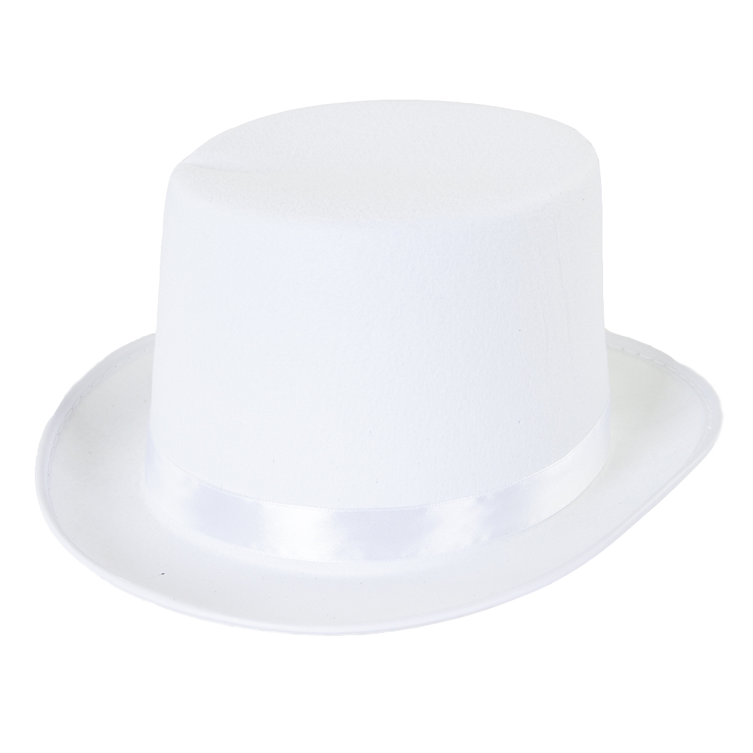 Шляпа, Цилиндр, фетр, Белый, 56-58 разм., 1 шт. 