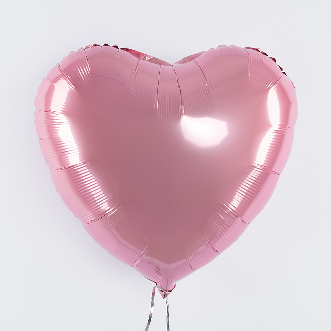 Шар (24''/61 см) Сердце, Розовый, 1 шт.