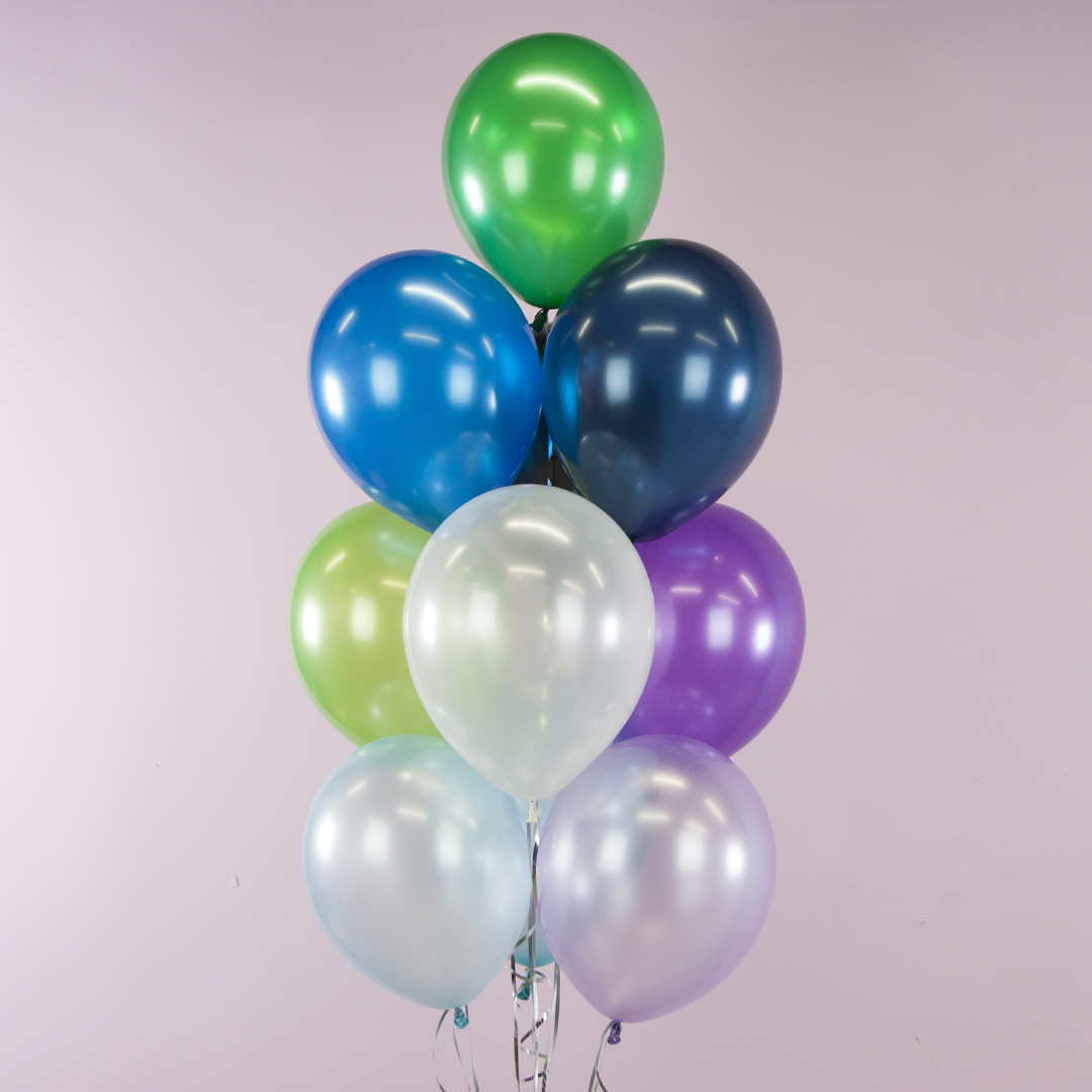 Шар (12''/30 см), Белый, металлик, 100 шт.