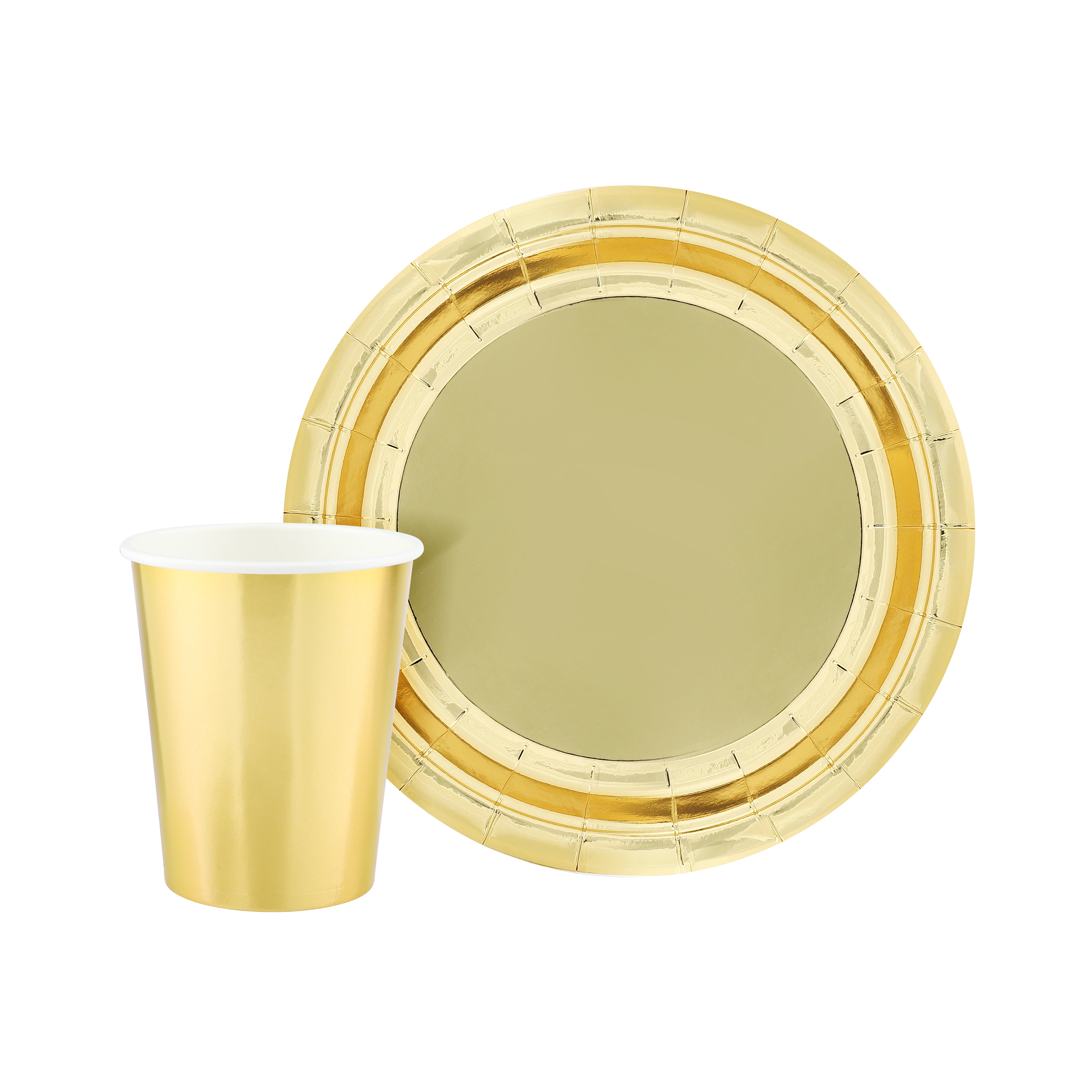 Тарелки (7''/18 см) Золото, Металлик, 6 шт.