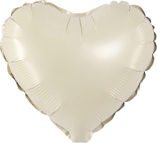 Шар с клапаном (10''/25 см) Мини-сердце, Кремовый, Сатин, 1 шт.