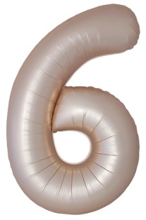 Шар (40''/102 см) Цифра, 6 Slim, Звездное Золото, Матовый, 1 шт.