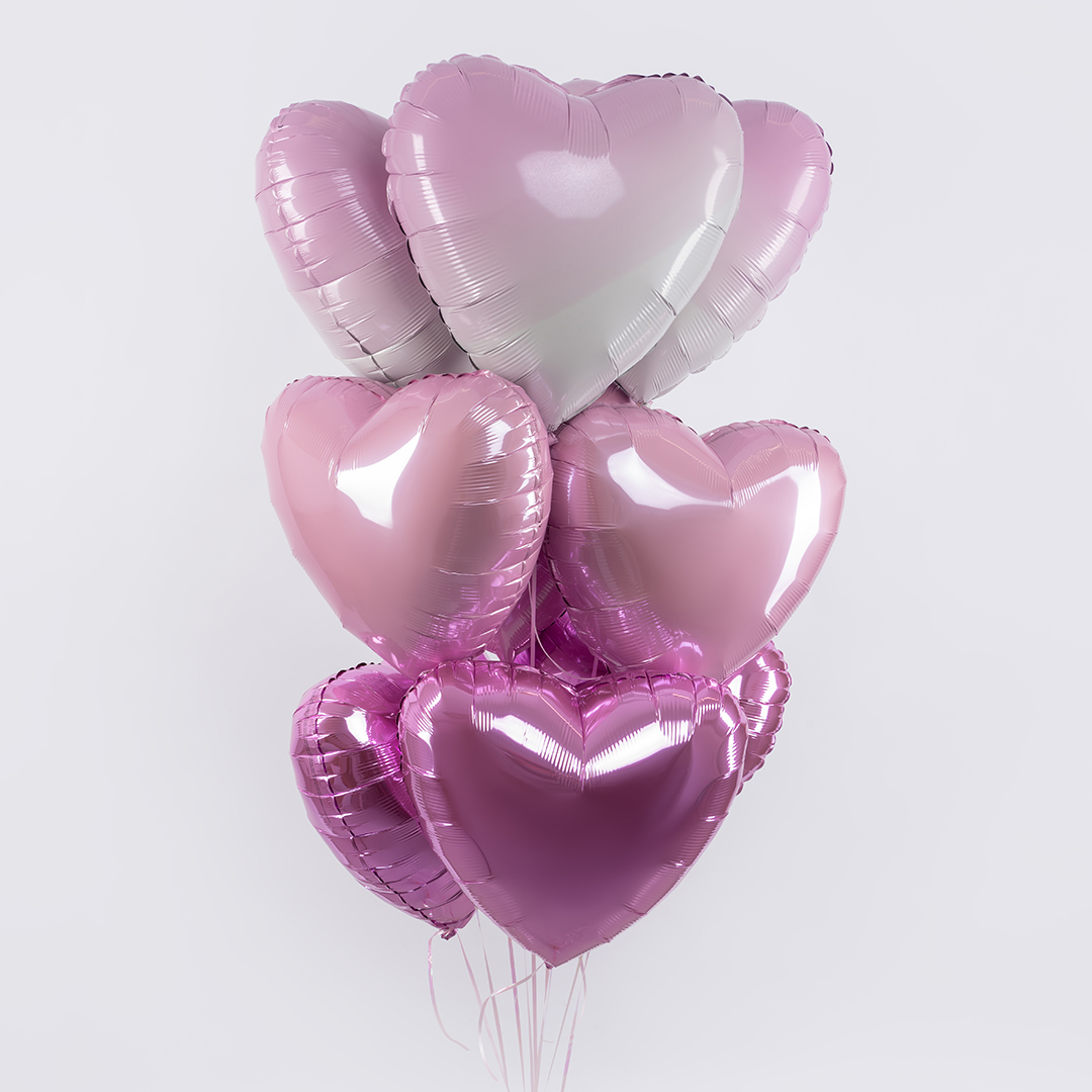 Шар (18''/46 см) Сердце, Розовый, Макарунс, 1 шт.