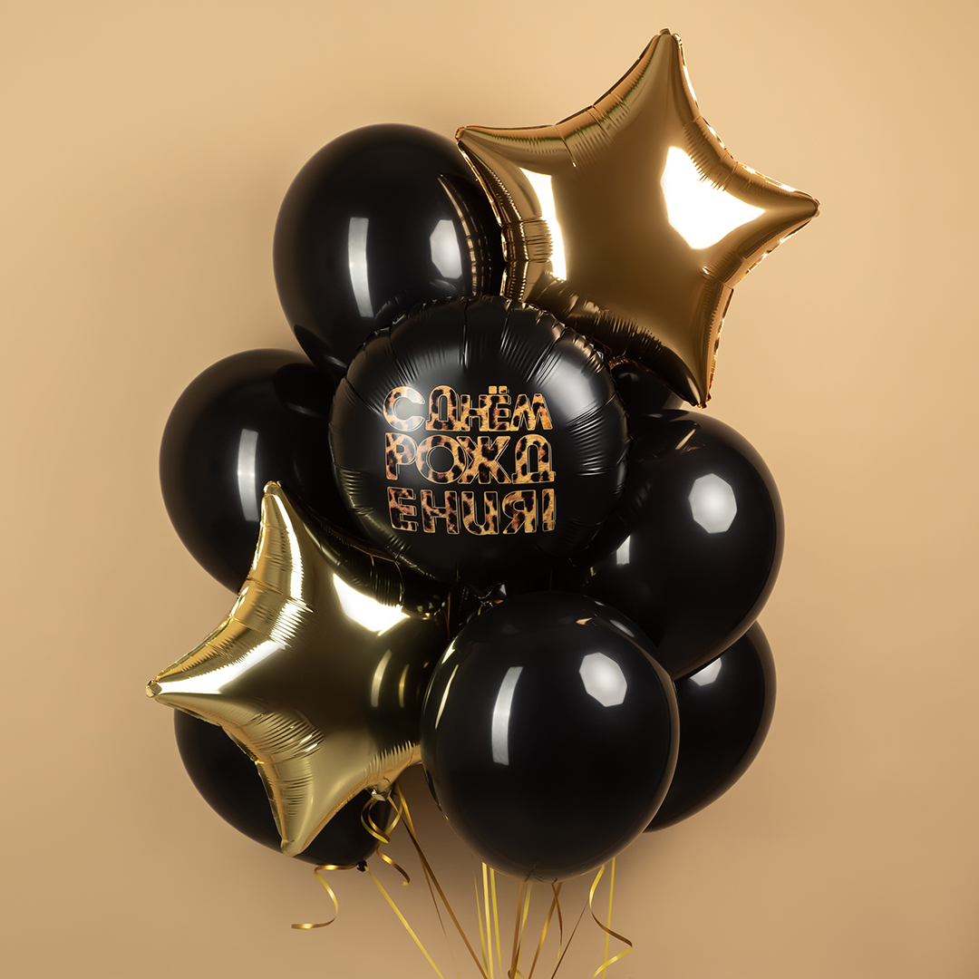 Шар (12''/30 см), Черный (080), пастель, 12 шт. Шар (12''/30 см), Черный (080), пастель, 12 шт.