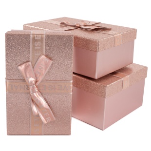 Набор коробок Роскошный подарок, Розовое Золото, 23*16*9,5 см, 3 шт. в упак. 