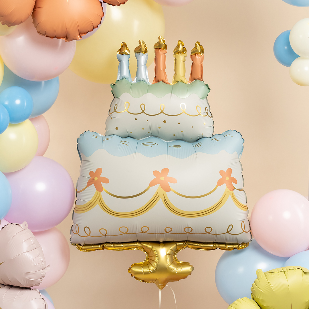 Шар (41''/104 см) Фигура, Праздничный торт, Сатин, 1 шт.