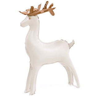 Шар (49''/124 см) Фигура 3D, Олень, Бежевый, Сатин, 1 шт. в уп.