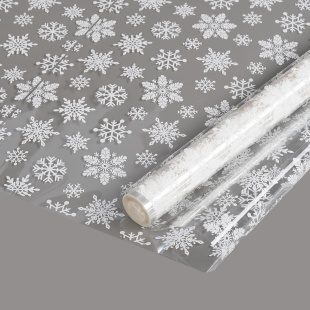Упаковочная пленка 40мкм (0,7*7,5 м) Снежинка, Белый, 1 шт.
