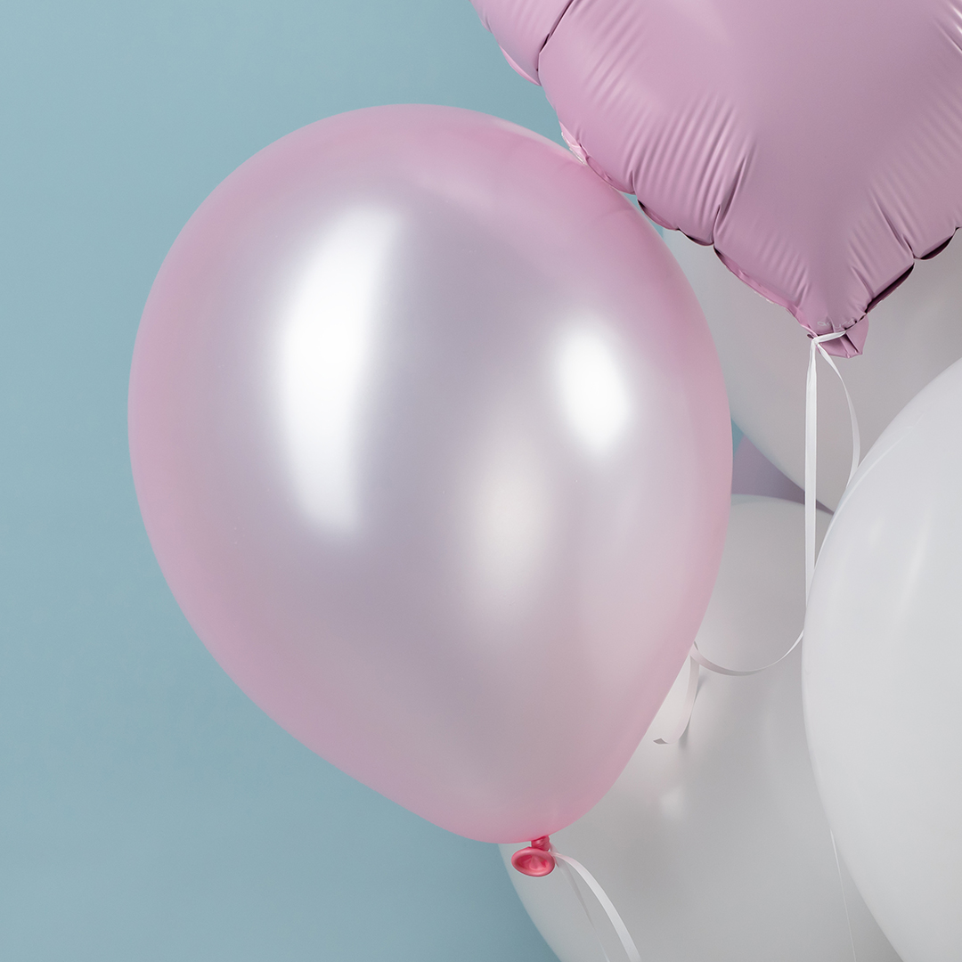 Шар (12''/30 см), Розовый, металлик, 100 шт.