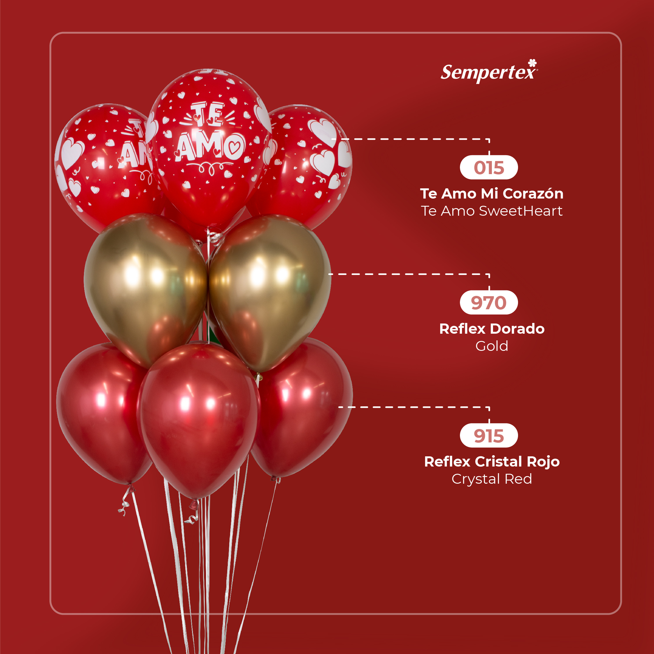 Шар (12''/30 см), Красный (015), пастель, 12 шт.