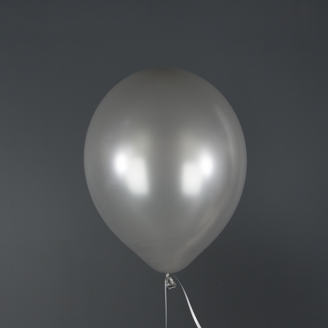 Шар (12''/30 см), Серебро, металлик, 100 шт.