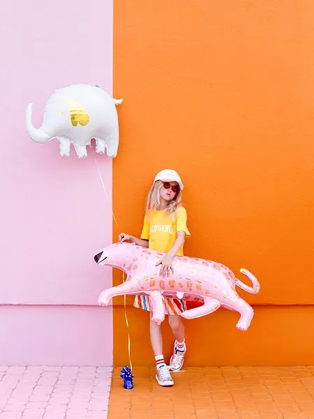 Шар (33''/84 см) Фигура, Слоник, Белый, 1 шт. в уп.