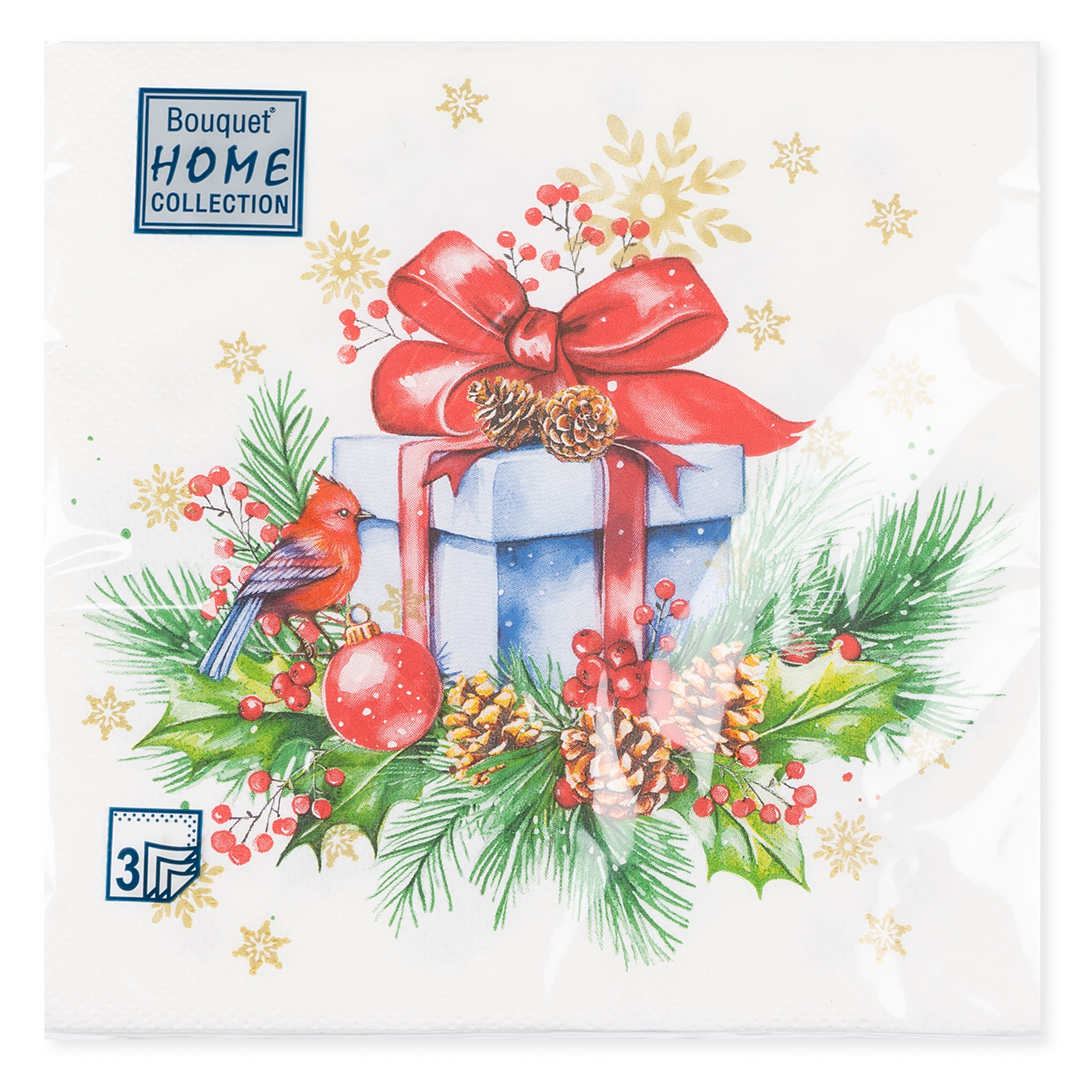 Сервировочные салфетки, Подарок на Новый Год, 33*33 см, 20 шт.