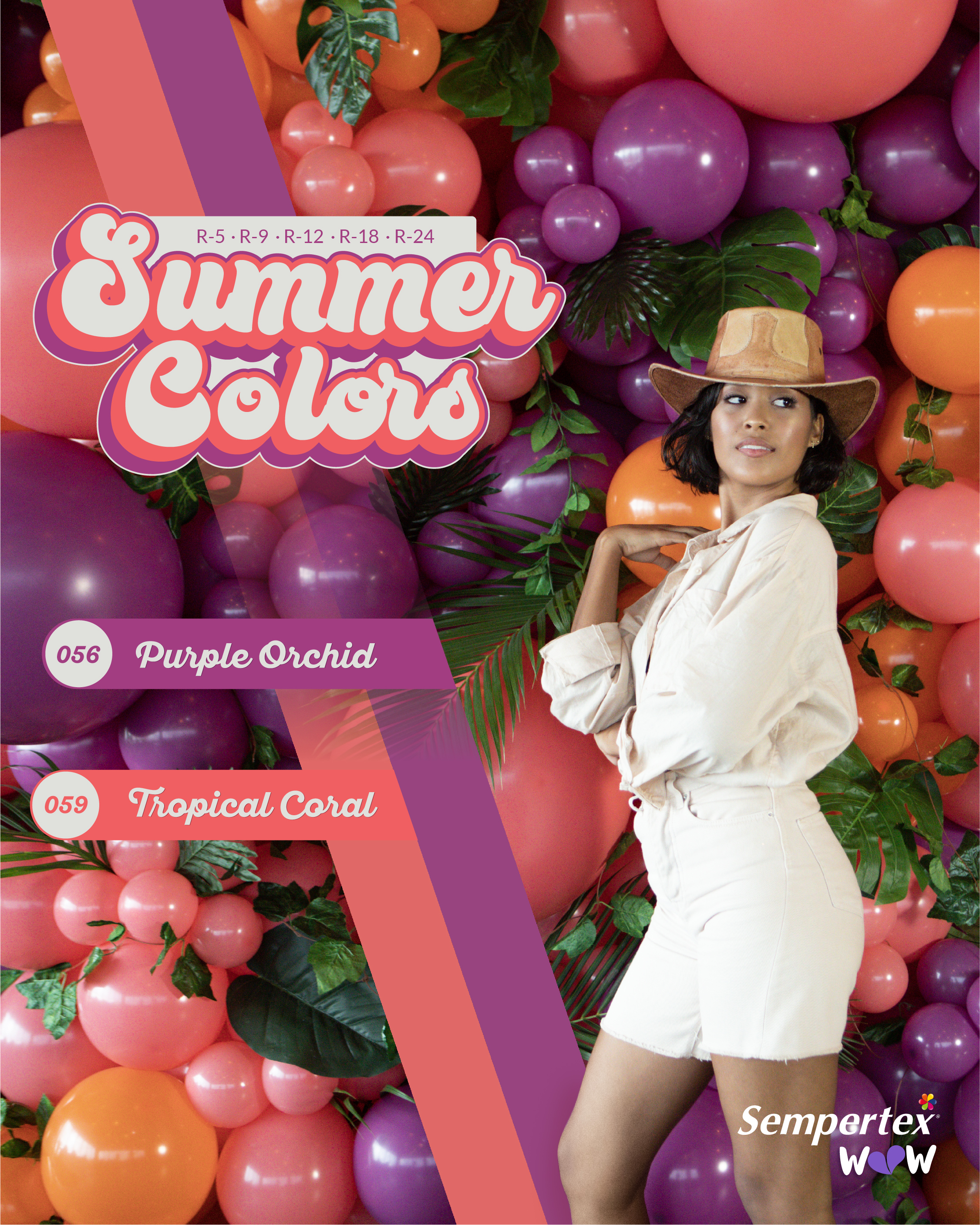 Шар (18''/46 см), Тропический коралл (059), пастель, 25 шт.